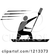 Poster, Art Print Of Black And White Man Paddle Boarding