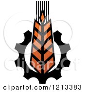 Clipart Of A Whole Grain Wheat And Gear Design 5 Royalty Free Vector Illustration