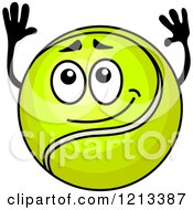 Clipart Of A Tennis Ball Mascot Royalty Free Vector Illustration