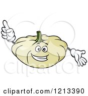 Clipart Of A White Zucchini Mascot Royalty Free Vector Illustration
