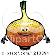 Clipart Of A Yellow Onion Mascot Royalty Free Vector Illustration