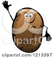 Poster, Art Print Of Waving Potato Mascot