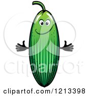 Clipart Of A Cucumber Mascot Royalty Free Vector Illustration