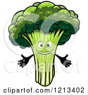Clipart Of A Broccoli Mascot Royalty Free Vector Illustration