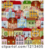 Poster, Art Print Of Seamless Pattern Of City Residential Buildings