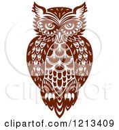 Clipart Of A Chubby Brown Owl 2 Royalty Free Vector Illustration