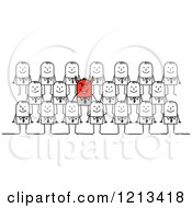 Poster, Art Print Of Stick People Devil Business Man In A Crowd