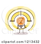 Clipart Of A Stick People Man Being Targeted Royalty Free Vector Illustration by NL shop