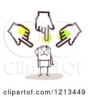 Poster, Art Print Of Stick People Man Being Bullied By Hand Cursors