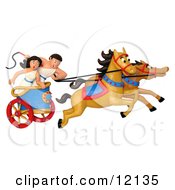 3d Roman Couple Racing A Chariot