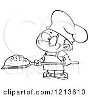 Poster, Art Print Of Black And White Happy Baker Boy With Fresh Bread