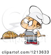 Poster, Art Print Of Happy Caucasian Baker Boy With Fresh Bread