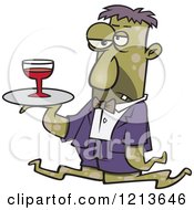 Poster, Art Print Of Gross Tentacled Monster Waiter With Wine On A Tray