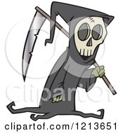 Poster, Art Print Of Grim Reaper Carrying A Scythe Over His Shoulder