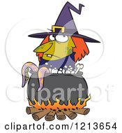 Poster, Art Print Of Witch By A Boiling Cauldron With Tentacles