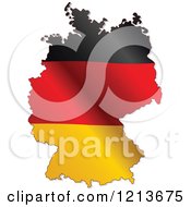 Clipart Of A German Continent Map Flag Royalty Free Vector Illustration