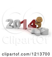 Poster, Art Print Of 3d Box Boy Pushing New Year 2014 Numbers Together By A Knocked Down 13
