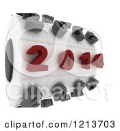 Clipart Of A 3d Round Timer Ring With Year 2014 2 Royalty Free CGI Illustration