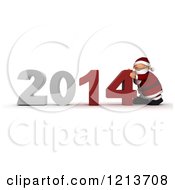 Poster, Art Print Of 3d Santa Pushing New Year 2014 Together