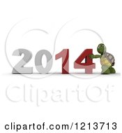 Poster, Art Print Of 3d Tortoise Pushing New Year 2014 Together