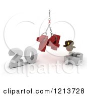 Poster, Art Print Of 3d Owl Assembling New Year 2014 With A Hoist