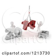 Poster, Art Print Of 3d New Year White Characters Replacing 2013 With 2014 On A Hoist