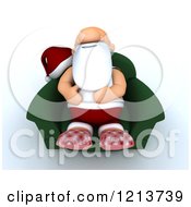 Poster, Art Print Of 3d Exhausted Santa Relaxing In A Chair