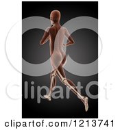 Clipart Of A 3d Running Medical Female Model With A Visible Skeleton Royalty Free CGI Illustration