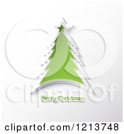 Poster, Art Print Of Green Tree And Merry Christmas Greeting On Gray