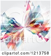 Clipart Of A Colorful Abstract Burst On Gray Royalty Free Vector Illustration