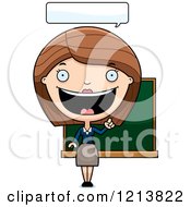 Cartoon Of A Talking Female Teacher Royalty Free Vector Clipart