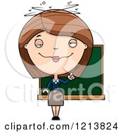 Cartoon Of A Drunk Female Teacher Royalty Free Vector Clipart
