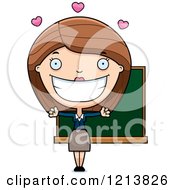 Cartoon Of A Loving Female Teacher Wanting A Hug Royalty Free Vector Clipart