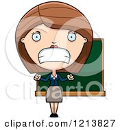 Cartoon Of A Mad Female Teacher Royalty Free Vector Clipart