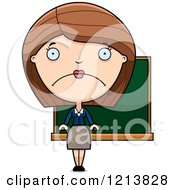 Cartoon Of A Depressed Female Teacher Royalty Free Vector Clipart