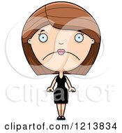 Cartoon Of A Depressed Woman In A Black Dress Royalty Free Vector Clipart