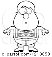 Cartoon Of A Black And White Surprised Oktoberfest German Boy Royalty Free Vector Clipart