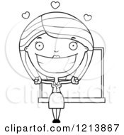 Cartoon Of A Black And White Loving Female Teacher Wanting A Hug Royalty Free Vector Clipart