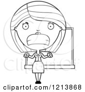 Cartoon Of A Black And White Mad Female Teacher Royalty Free Vector Clipart