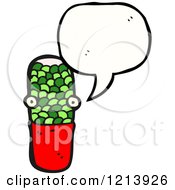 Cartoon Of A Pill Capsule Speaking Royalty Free Vector Illustration