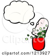 Cartoon Of A Pill Capsule Thinking Royalty Free Vector Illustration by lineartestpilot
