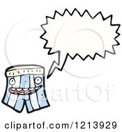 Cartoon Of Mens Boxer Shorts Speaking Royalty Free Vector Illustration by lineartestpilot