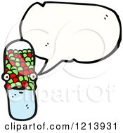 Cartoon Of A Pill Capsule Speaking Royalty Free Vector Illustration