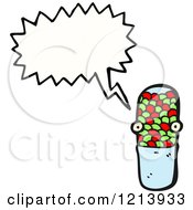 Cartoon Of A Pill Capsule Speaking Royalty Free Vector Illustration by lineartestpilot