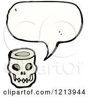 Cartoon Of A Skull Speaking Royalty Free Vector Illustration