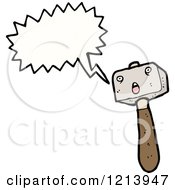 Cartoon Of A Sledge Hammer Speaking Royalty Free Vector Illustration by lineartestpilot