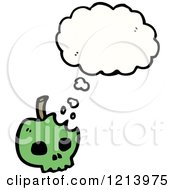 Cartoon Of An Apple Skull Thinking Royalty Free Vector Illustration