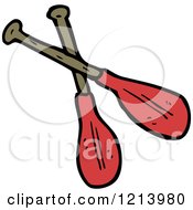 Cartoon Of A Pair Of Rowing Oars Royalty Free Vector Illustration by lineartestpilot