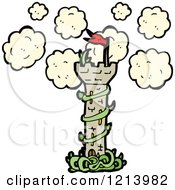 Cartoon Of A Vine Covered Castle Tower Royalty Free Vector Illustration by lineartestpilot