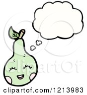 Cartoon Of A Thinking Pear Royalty Free Vector Illustration by lineartestpilot